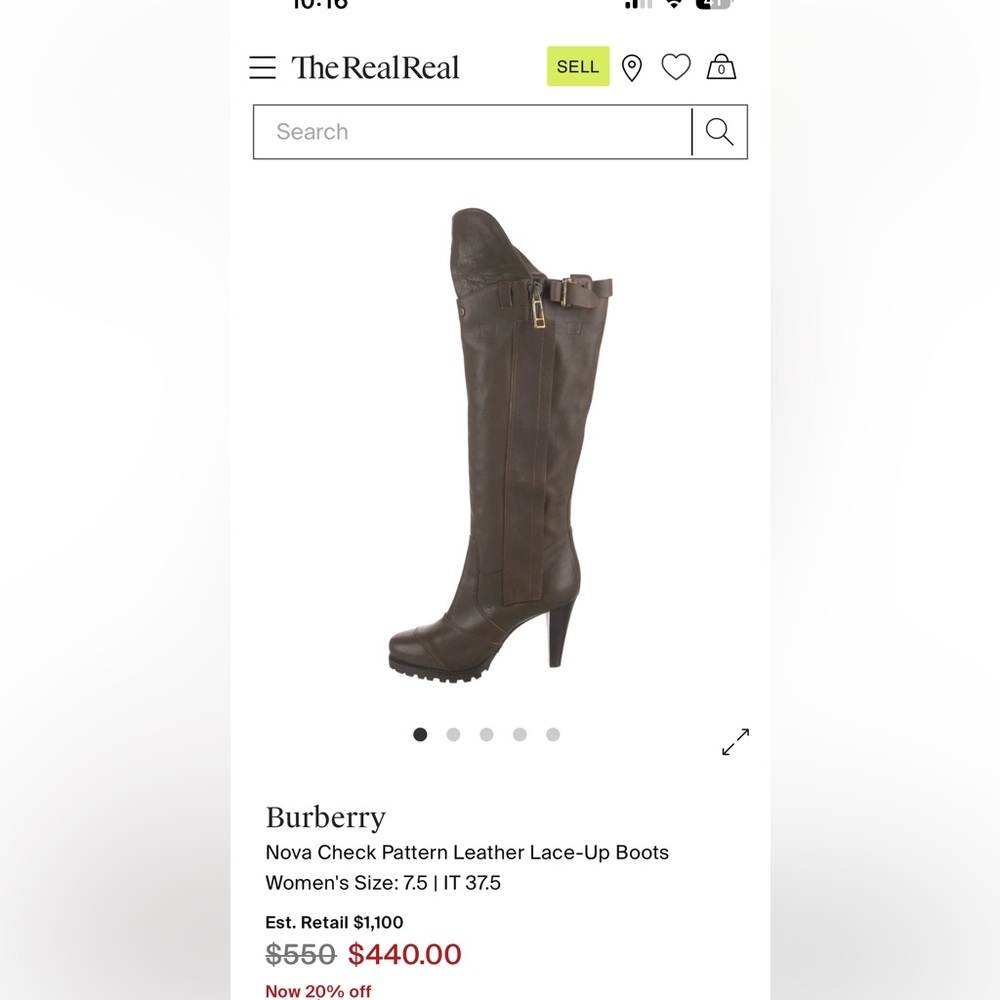 Burberry Women’s Size 39 Leather Brown Leather Boots Made In Italy